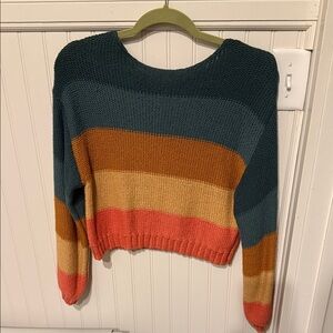 Billabong Striped Cropped Knit Sweater EUC